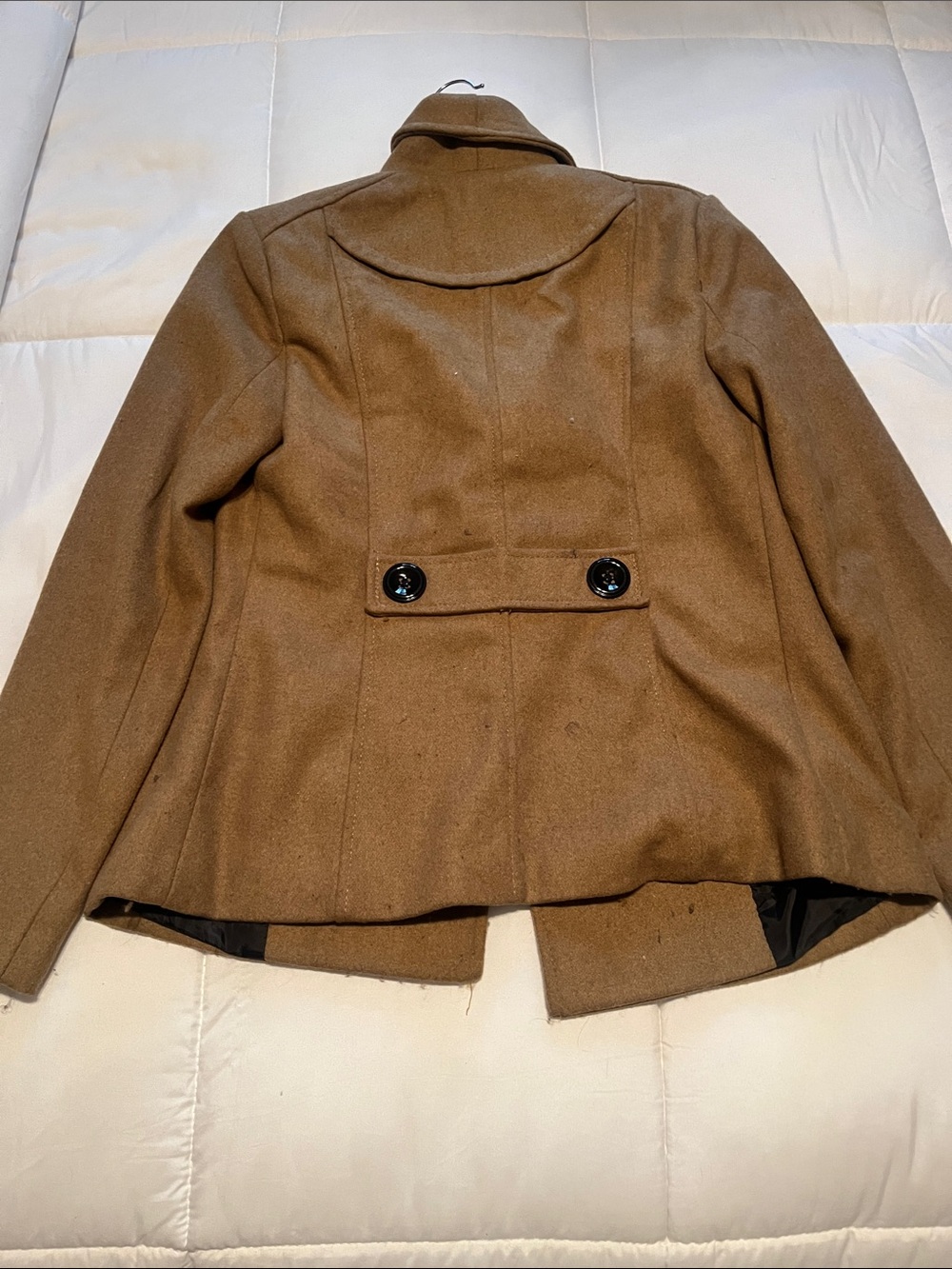 Rampage Camel Brown Double-Breasted Pea Coat - Picture 2 of 2